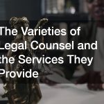 The Varieties of Legal Counsel and the Services They Provide